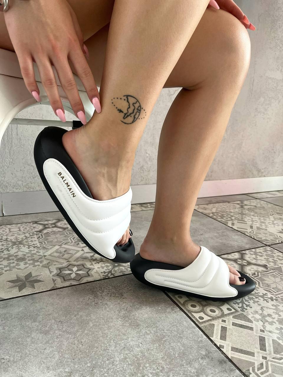 Balmain Slide White Black