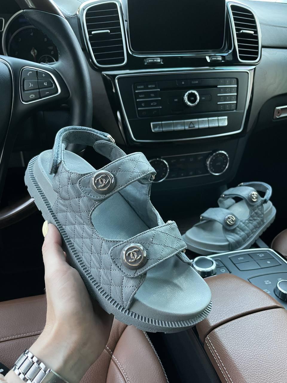 Chanel Sandal Silver Premiun