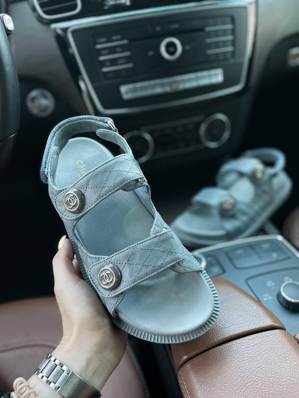 Chanel Sandal Silver Premiun