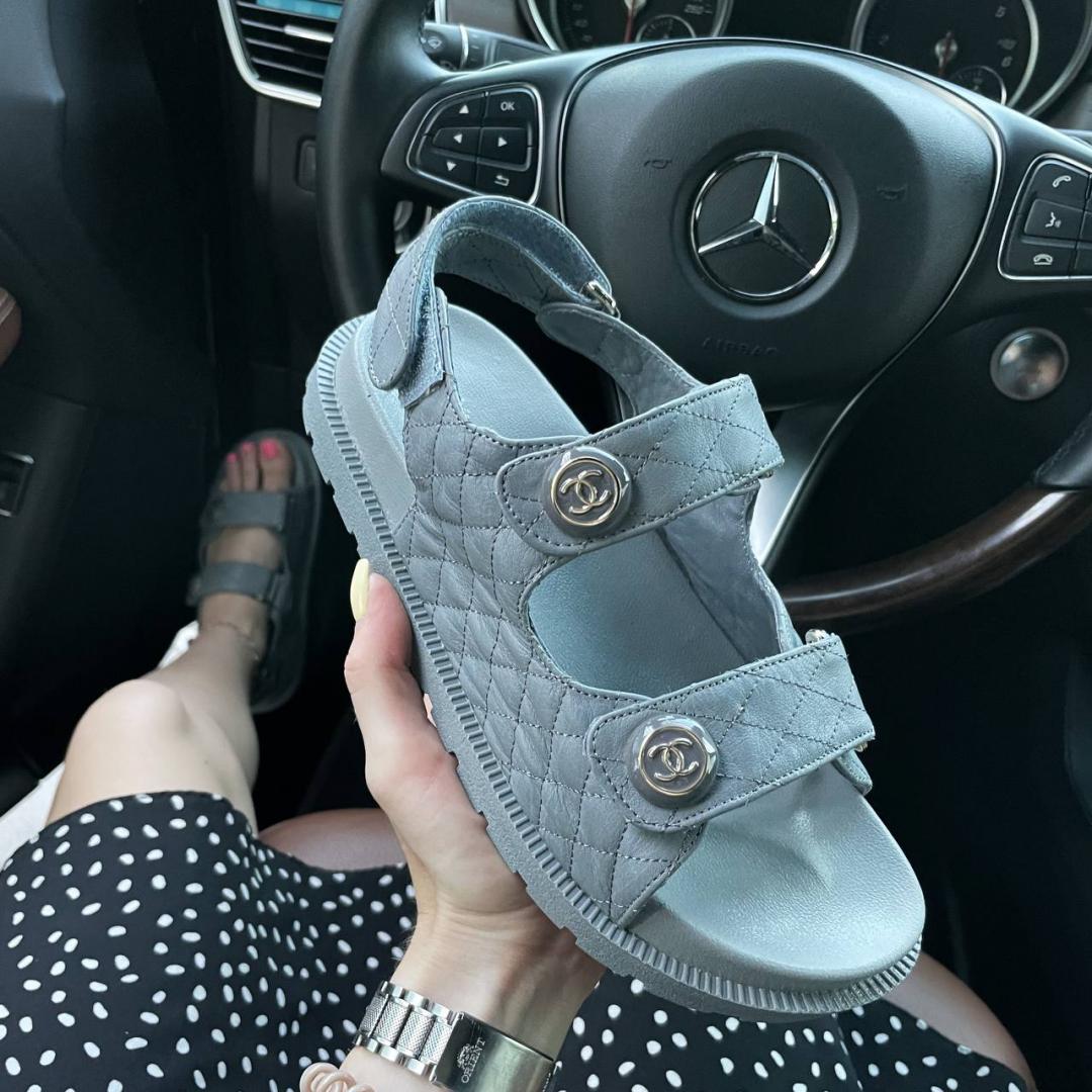 Chanel Sandal Silver Premiun