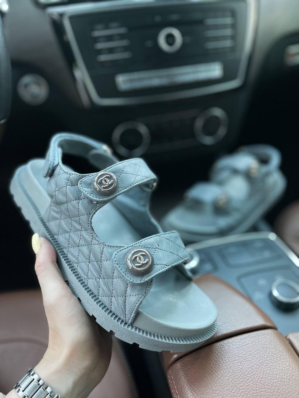 Chanel Sandal Silver Premiun