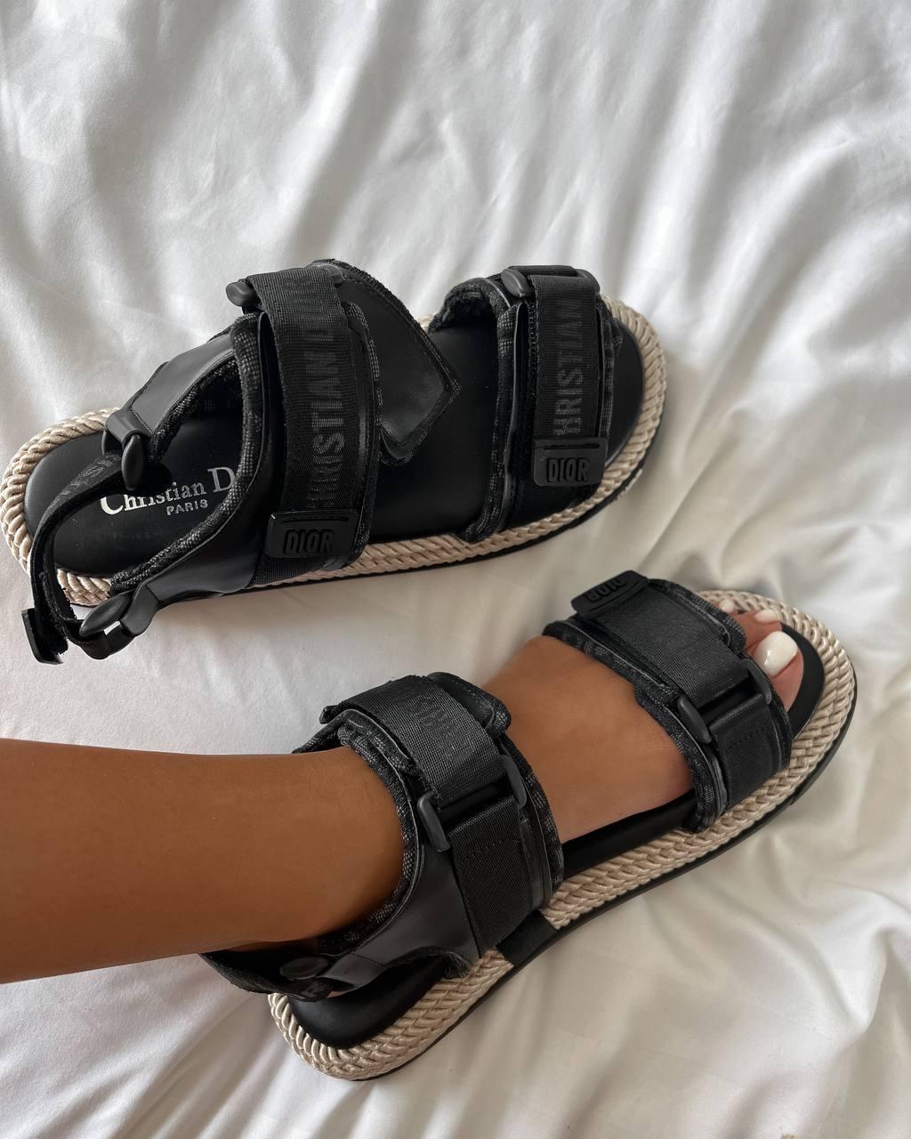 Dior Sandals Black Beige