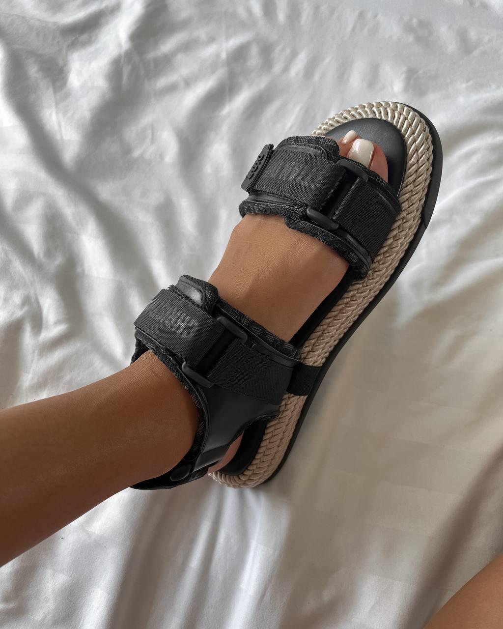 Dior Sandals Black Beige