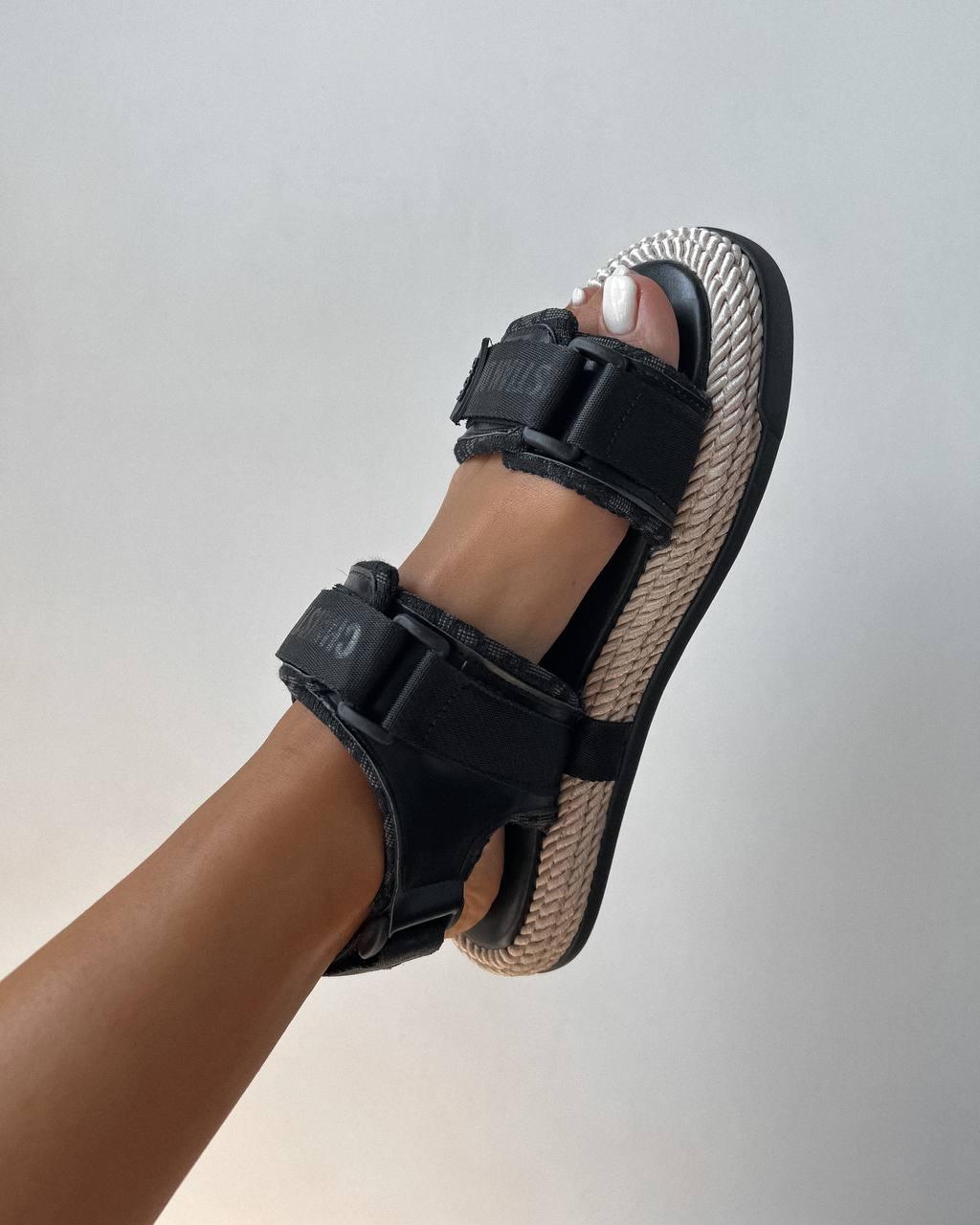 Dior Sandals Black Beige
