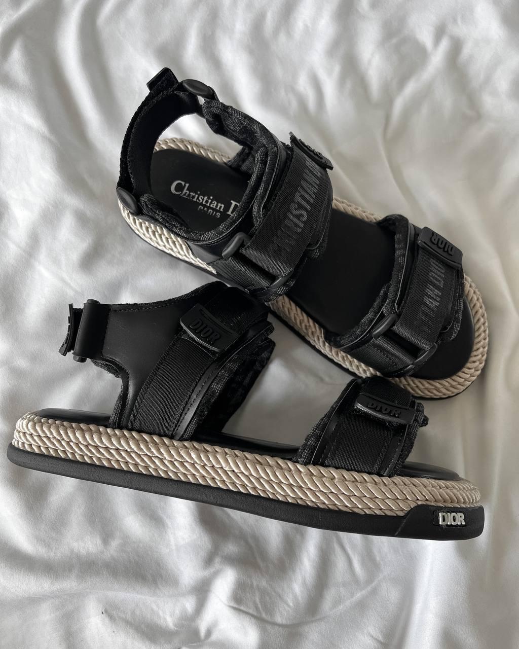 Dior Sandals Black Beige