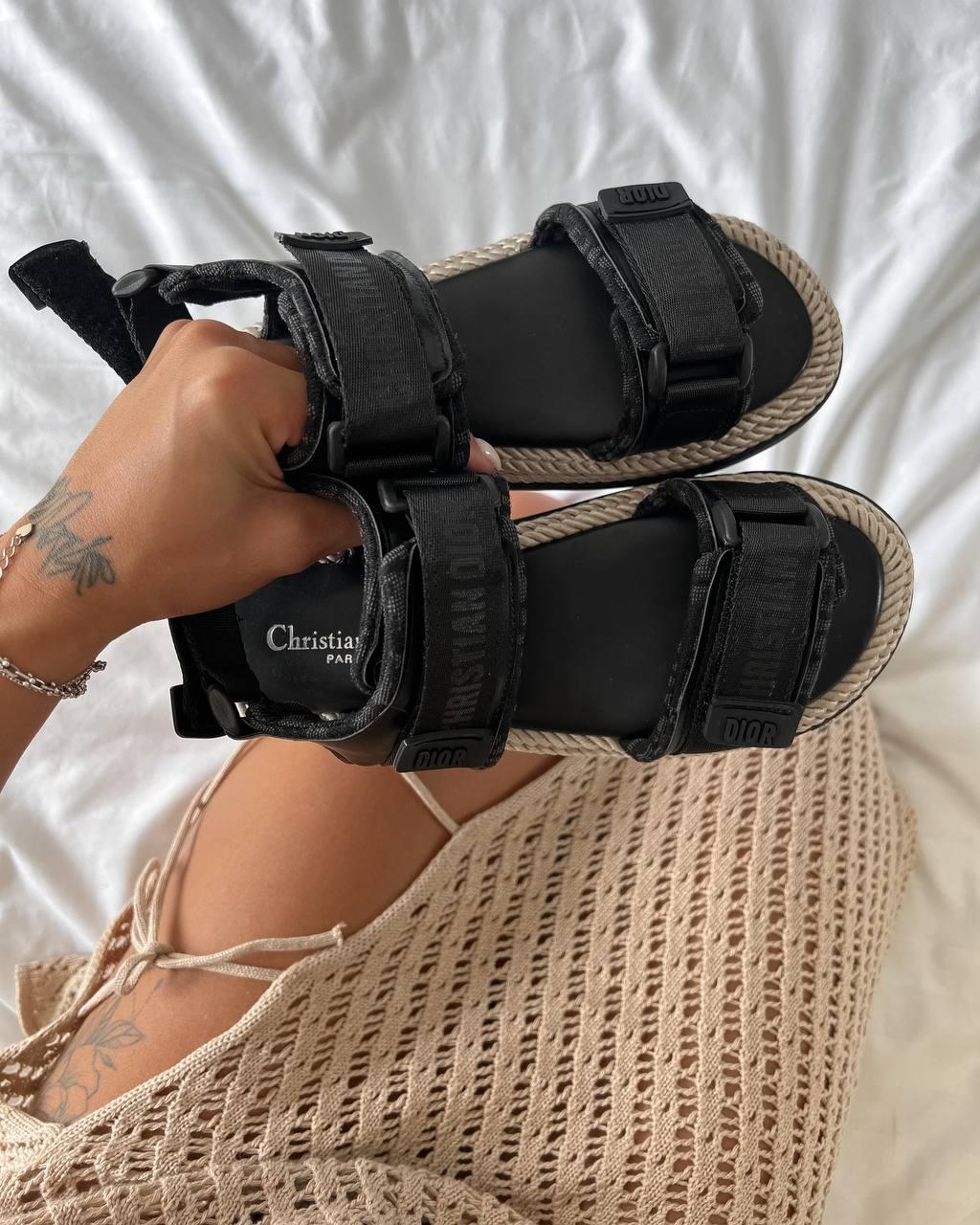 Dior Sandals Black Beige