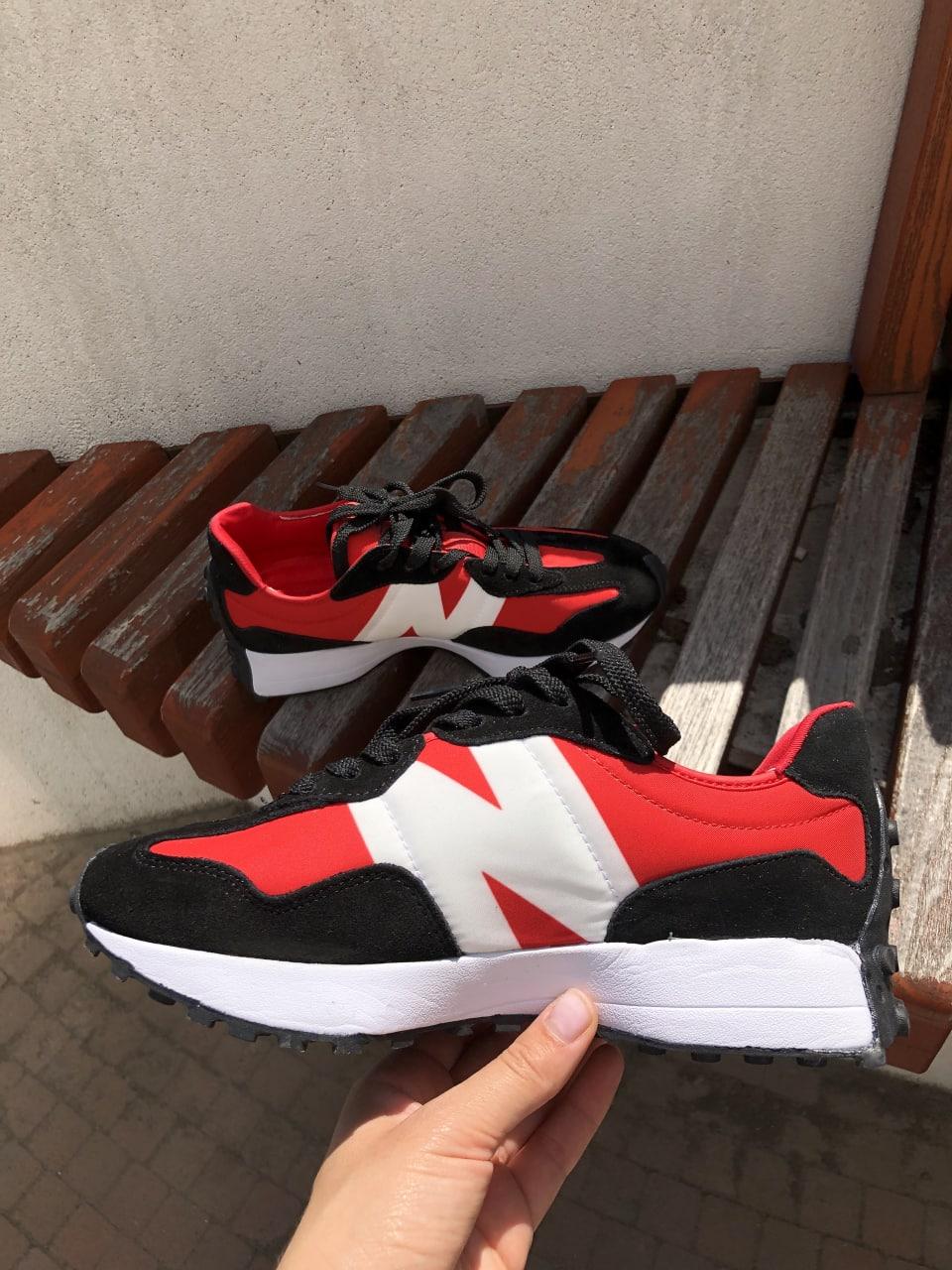 New Balance 327 Black White Red