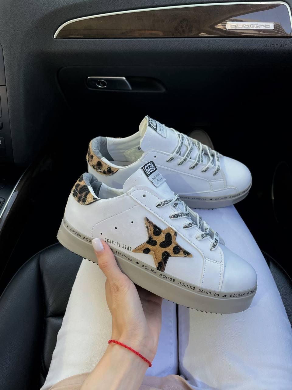 Golden Goose White Leopard
