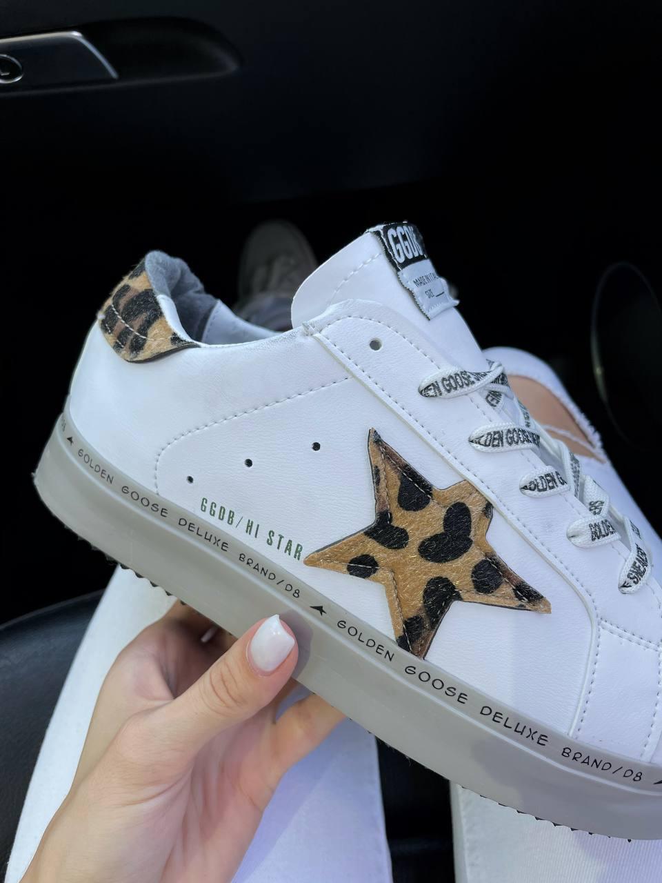 Golden Goose White Leopard