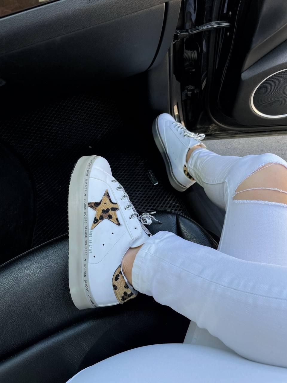 Golden Goose White Leopard