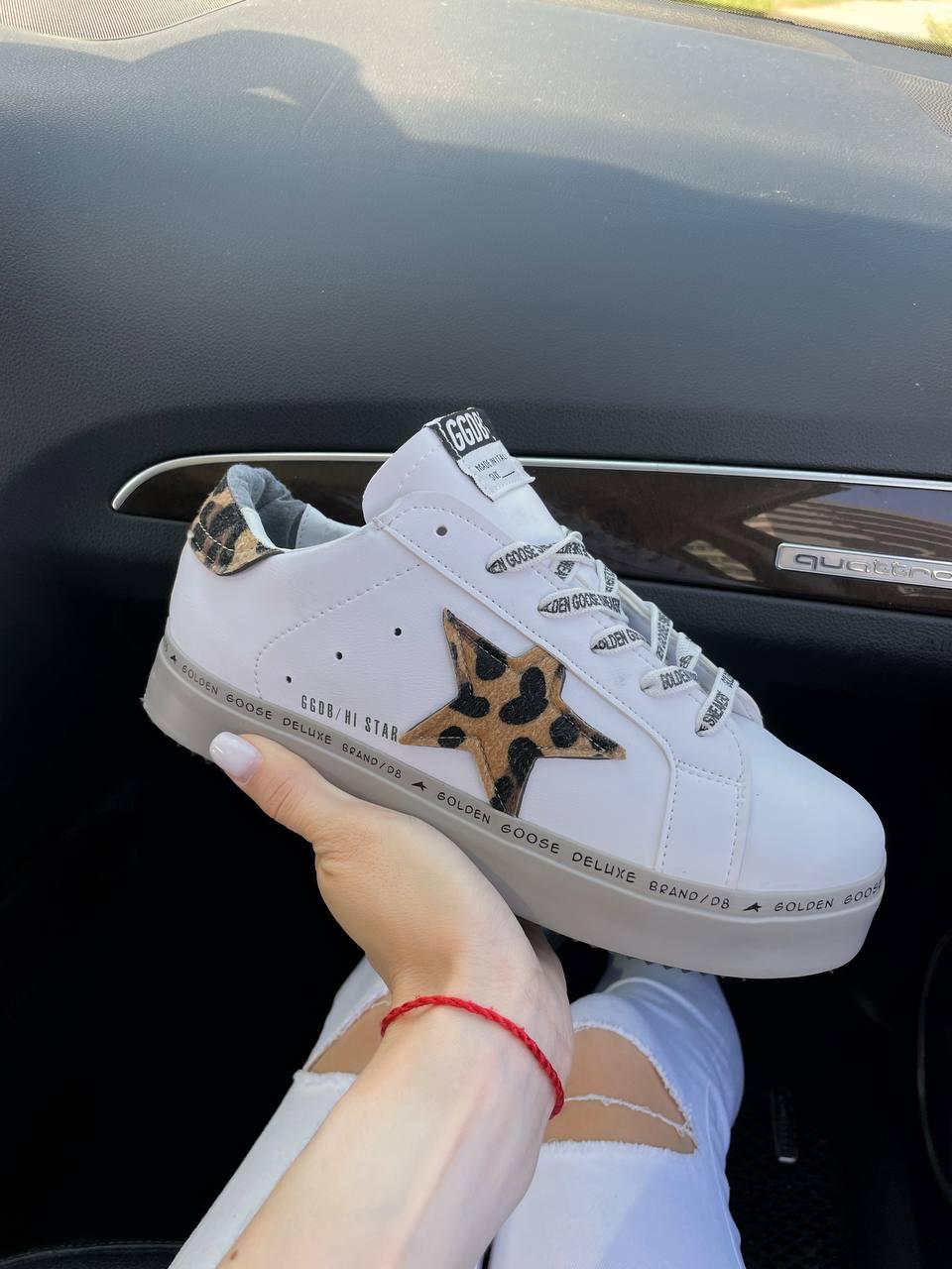 Golden Goose White Leopard