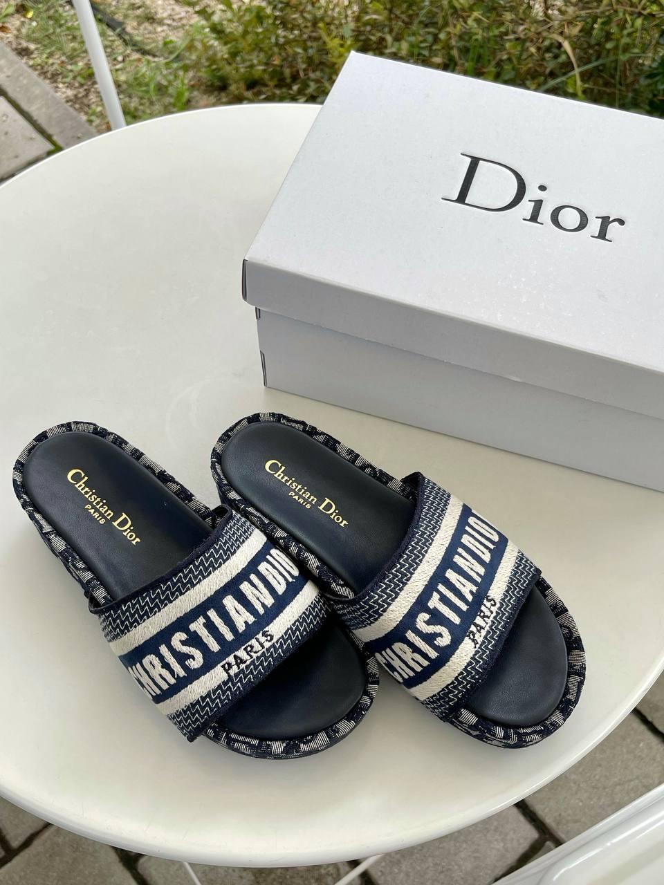 Dior Slides Dark Blue