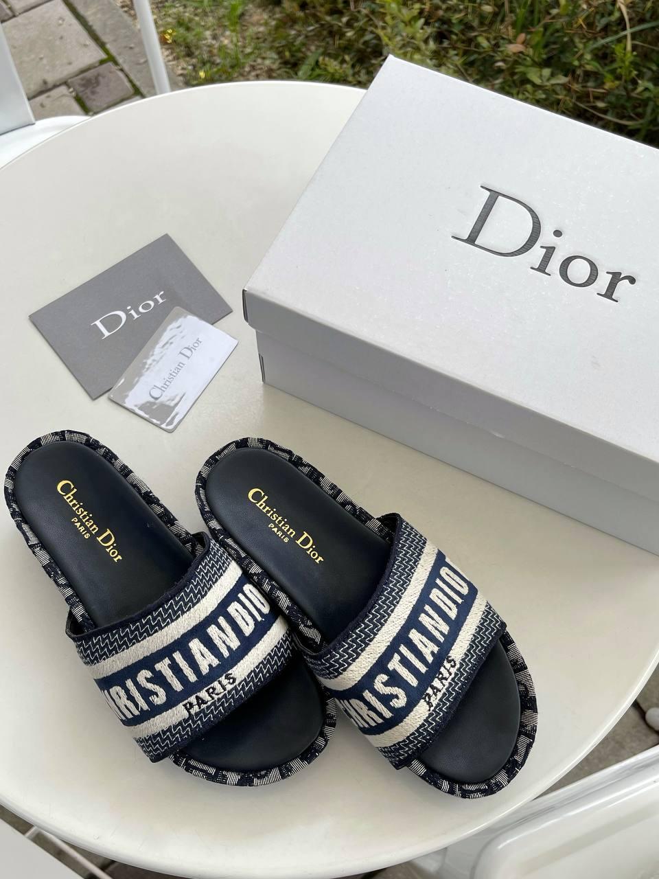 Dior Slides Dark Blue