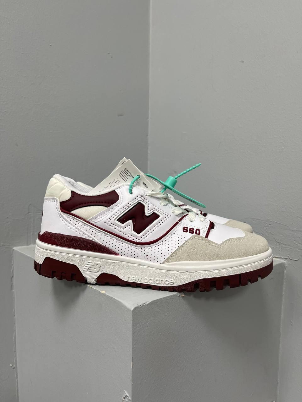 New Balance 550 Burgundy Logo
