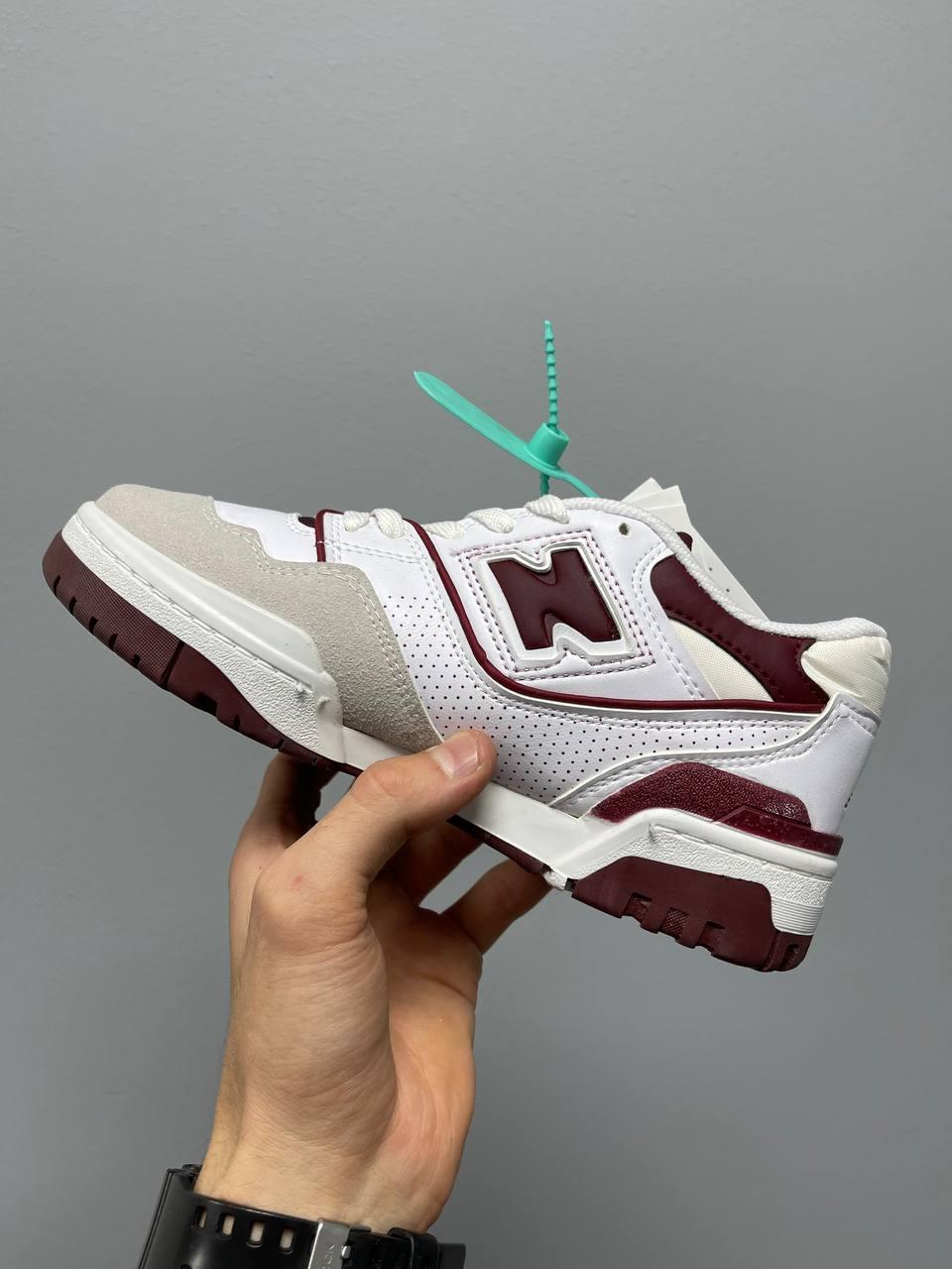 New Balance 550 Burgundy Logo