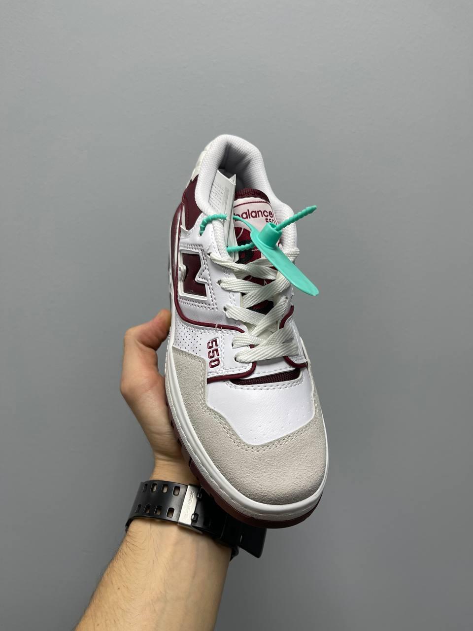 New Balance 550 Burgundy Logo