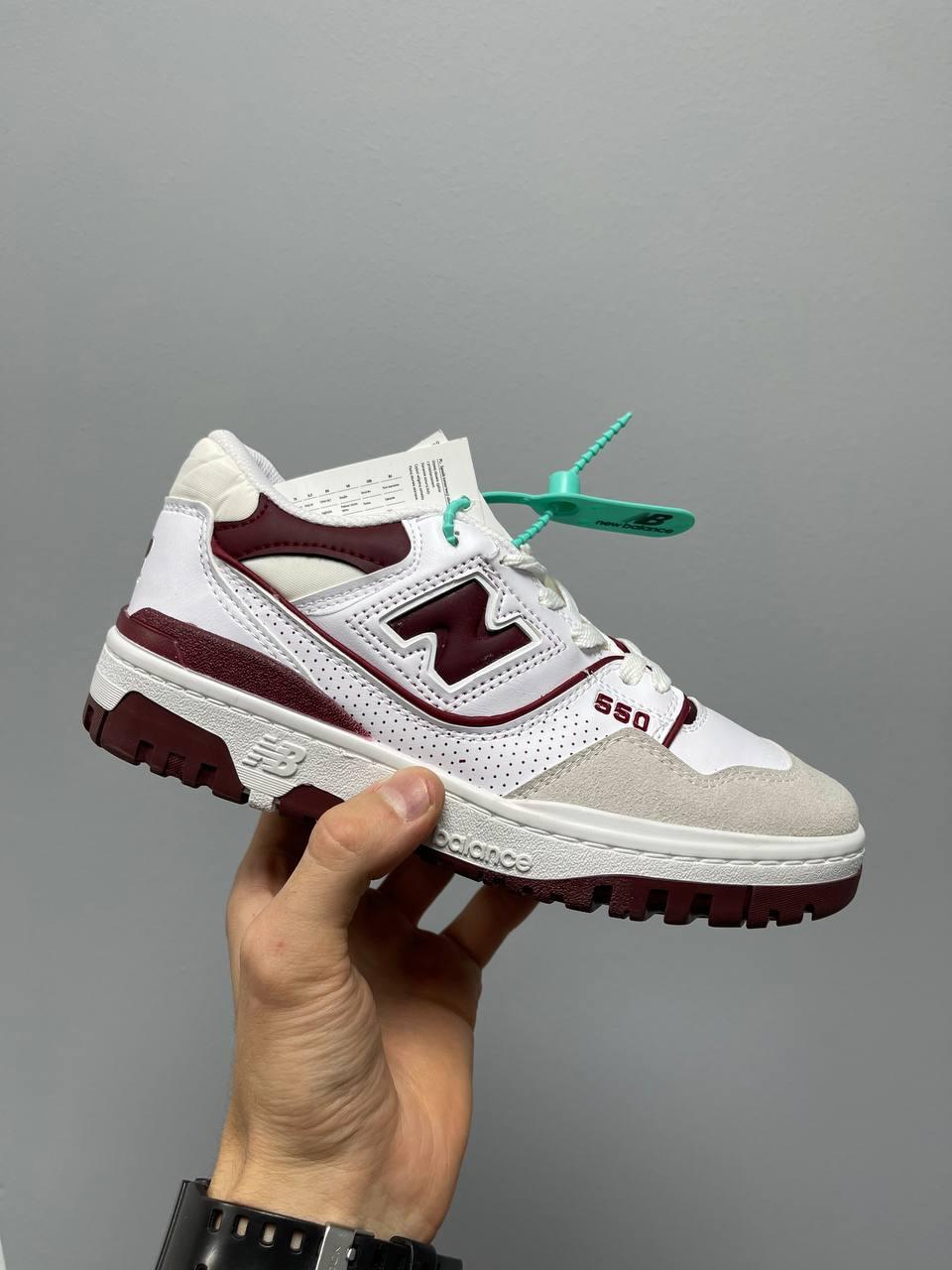 New Balance 550 Burgundy Logo