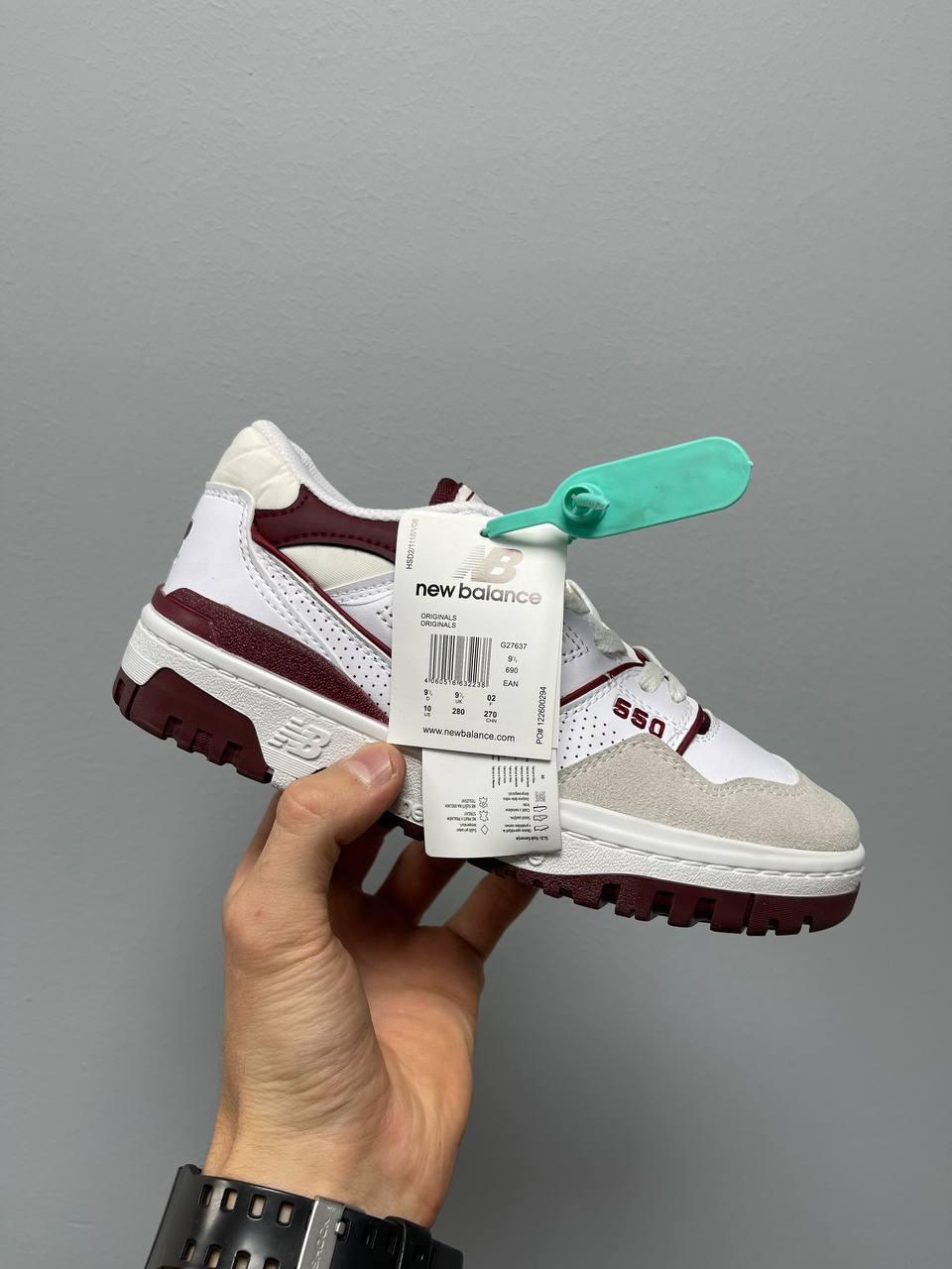 New Balance 550 Burgundy Logo