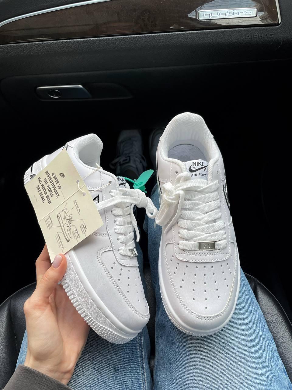 Nike Air Force 1 White Black Silver