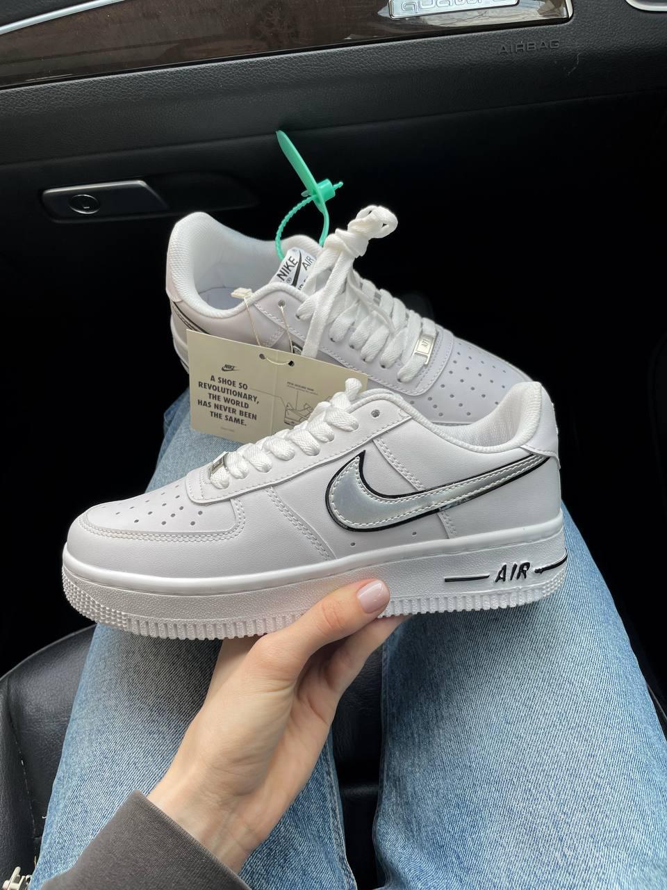 Nike Air Force 1 White Black Silver