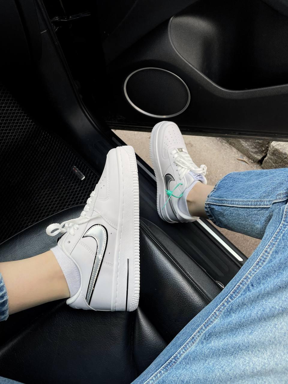 Nike Air Force 1 White Black Silver