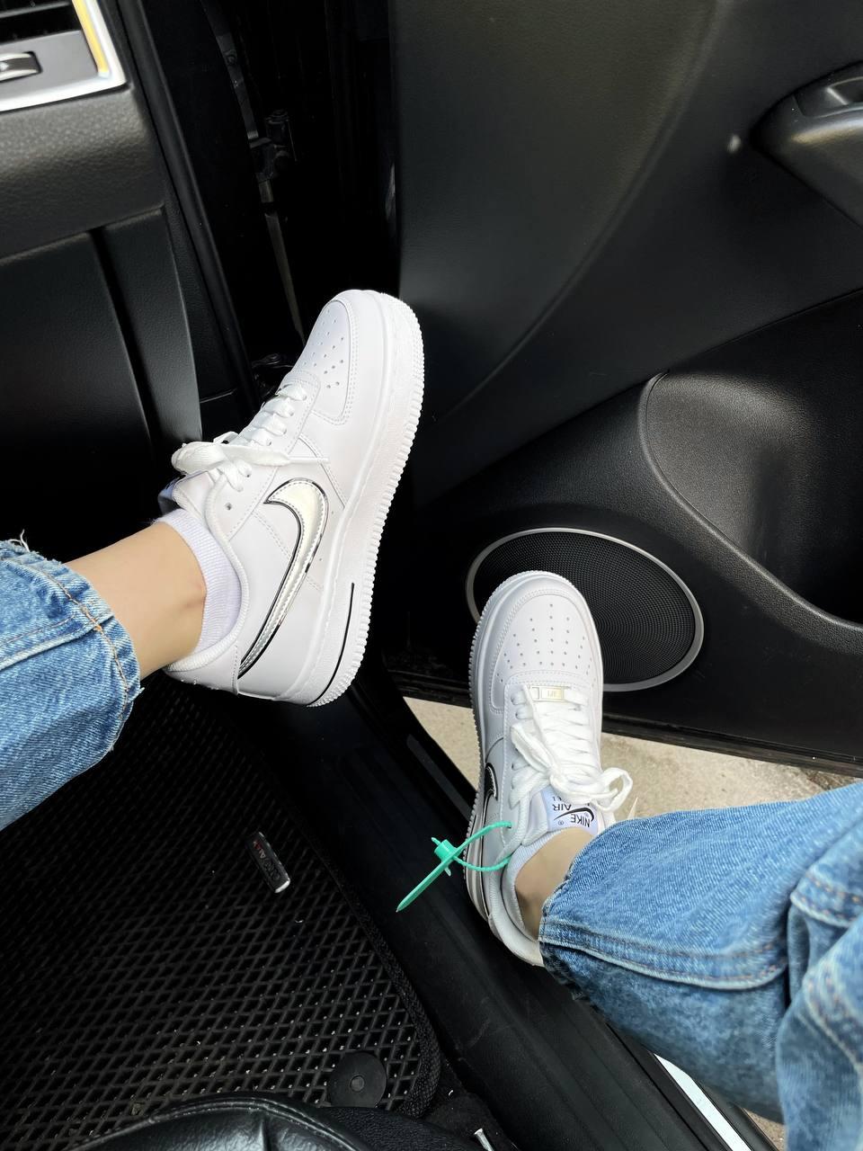 Nike Air Force 1 White Black Silver