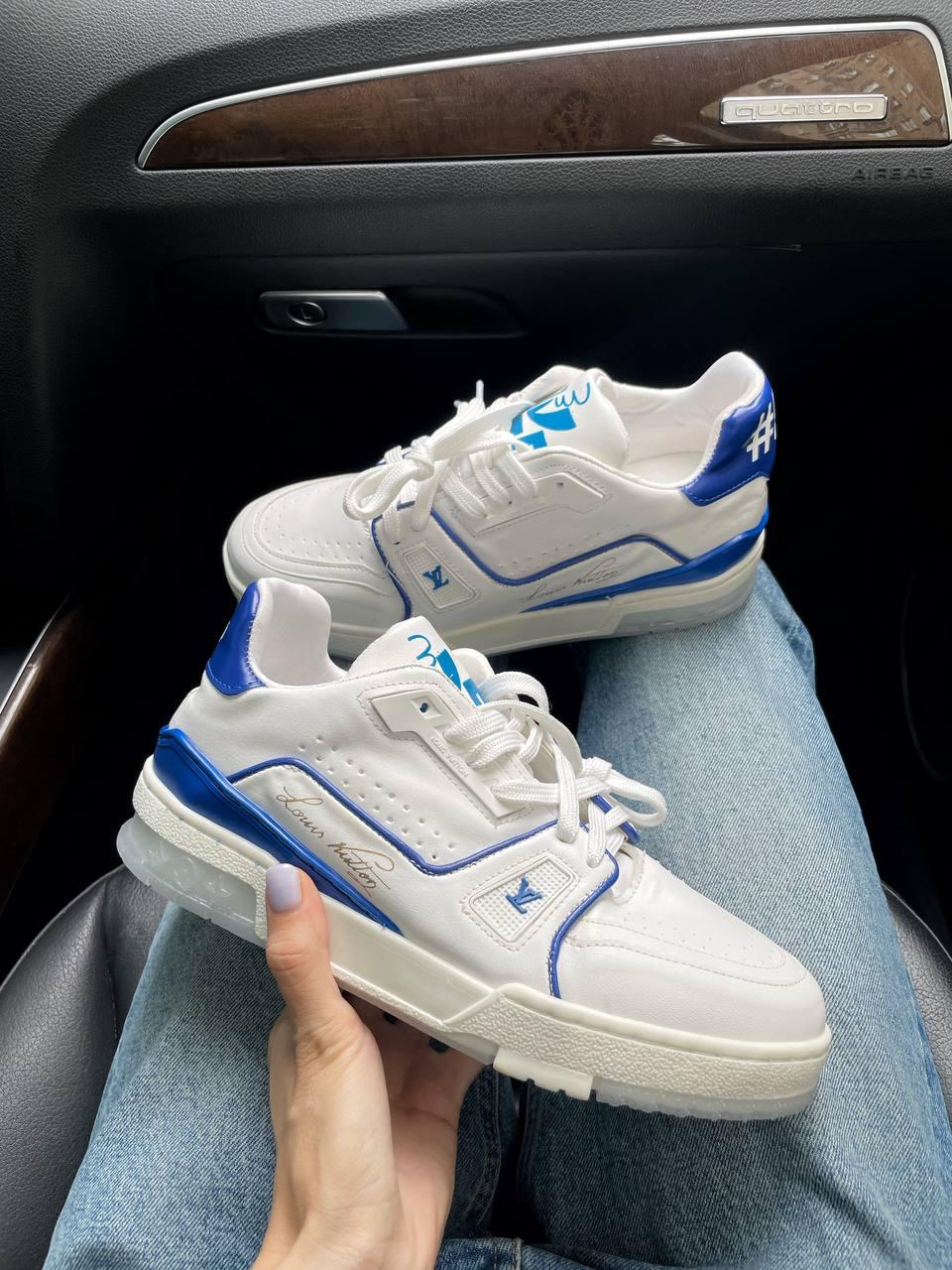 Louis Vuitton Trainer White Blue