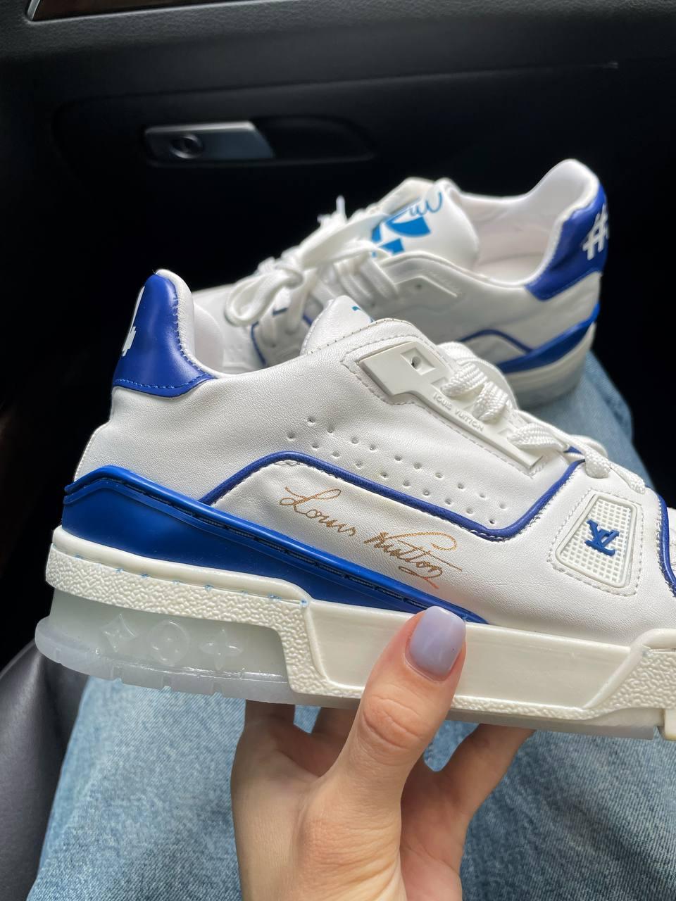 Louis Vuitton Trainer White Blue
