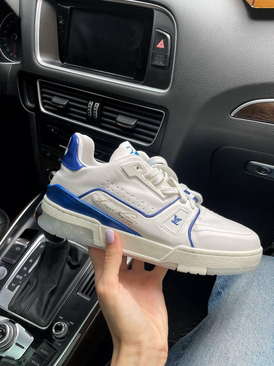 Louis Vuitton Trainer White Blue