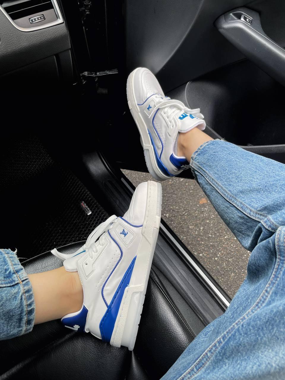 Louis Vuitton Trainer White Blue