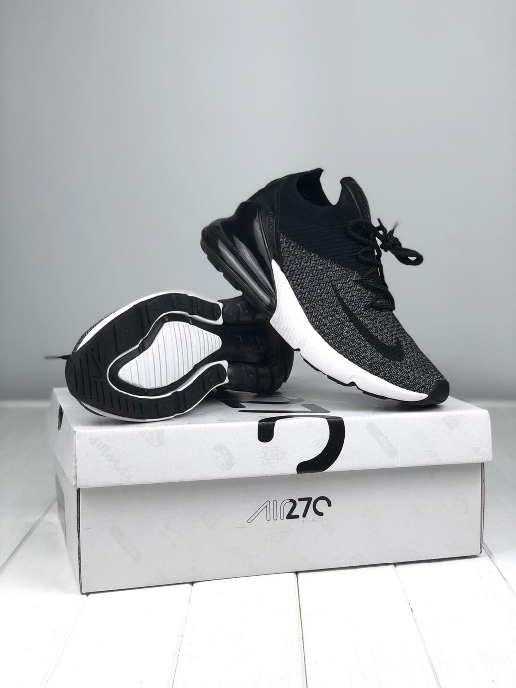 Nike Air Max 270 Flyknit Black Grey White