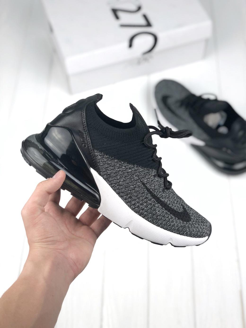 Nike Air Max 270 Flyknit Black Grey White