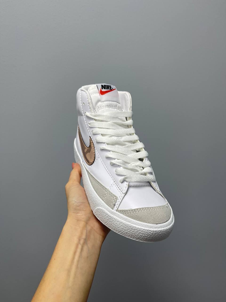 Nike Blazer Mid 77 White Gold Logo