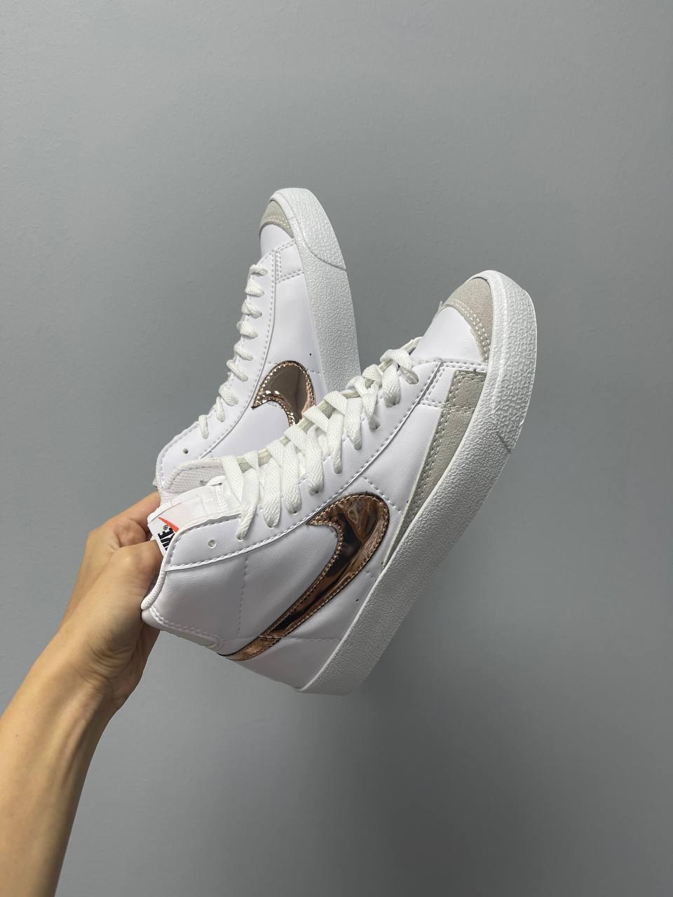 Nike Blazer Mid 77 White Gold Logo