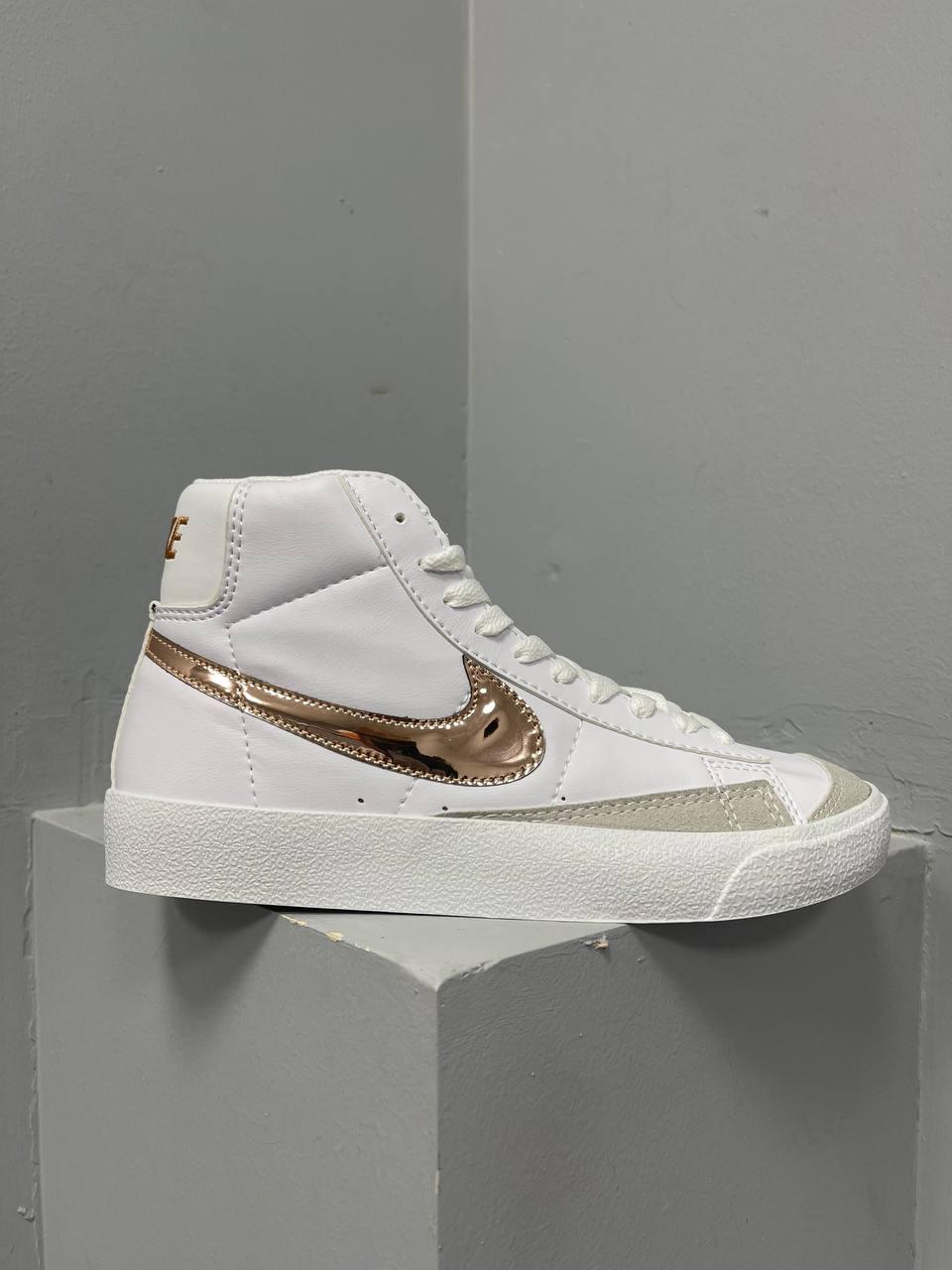 Nike Blazer Mid 77 White Gold Logo