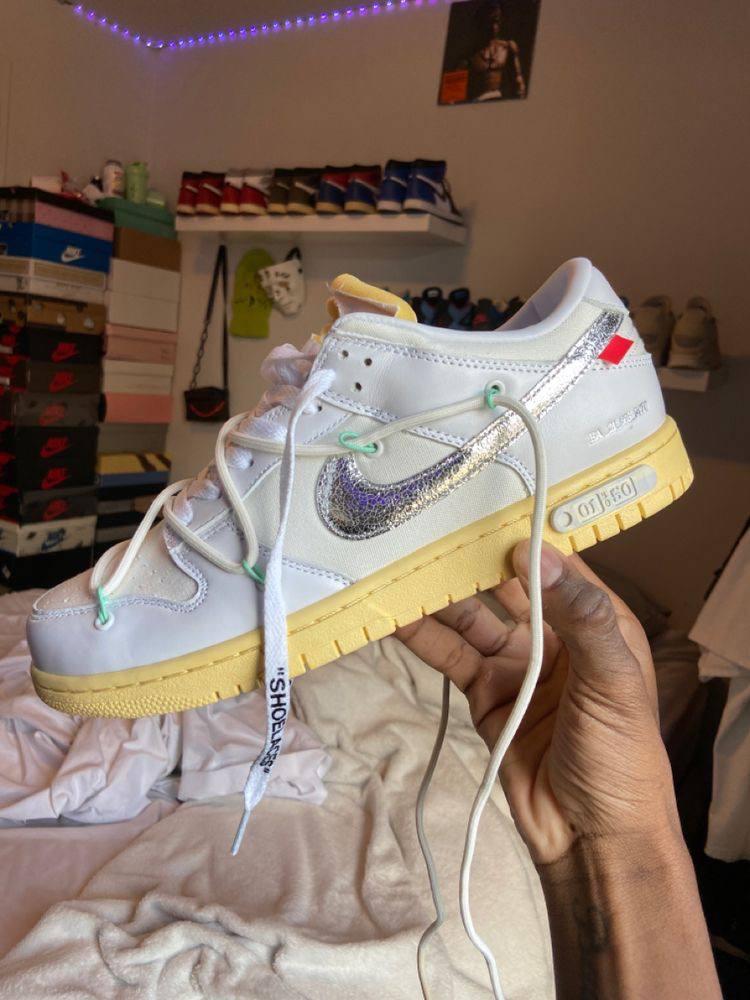 Nike SB Dunk x Off White Silver