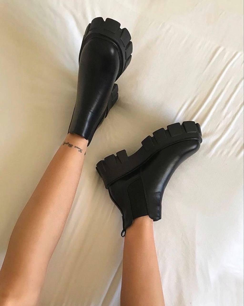 Prada Monolith Brushed Leather Chelsea Boots
