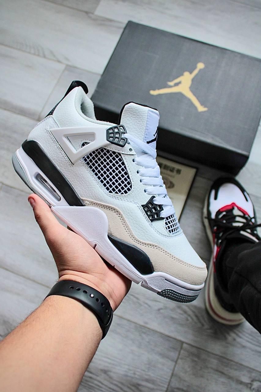 Nike Air Jordan 4 White Black Beige