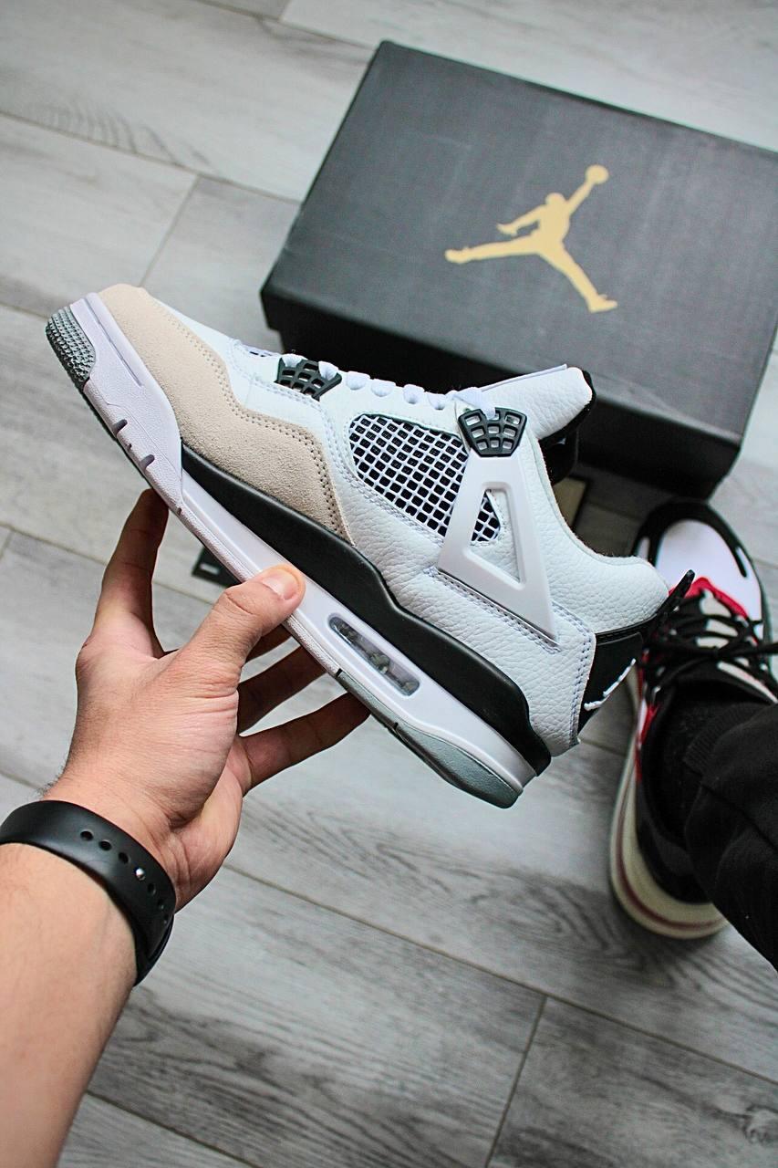 Nike Air Jordan 4 White Black Beige