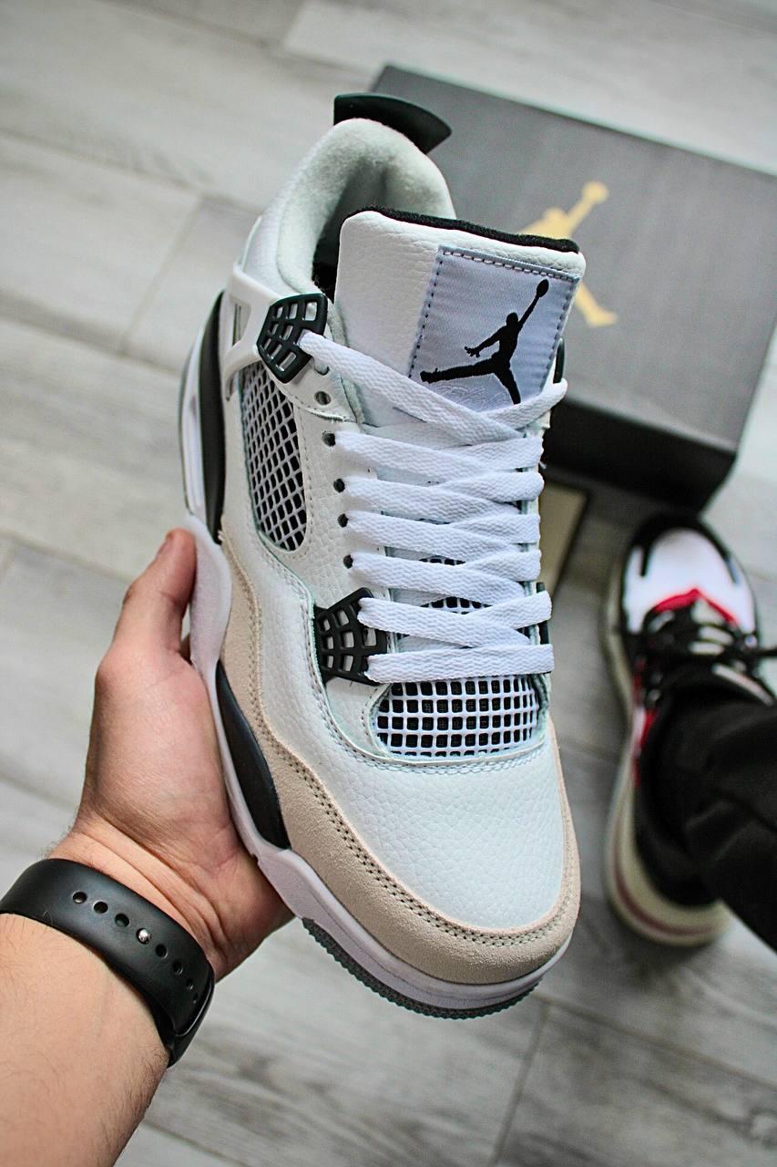 Nike Air Jordan 4 White Black Beige