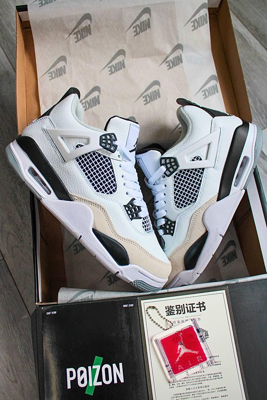 Nike Air Jordan 4 White Black Beige