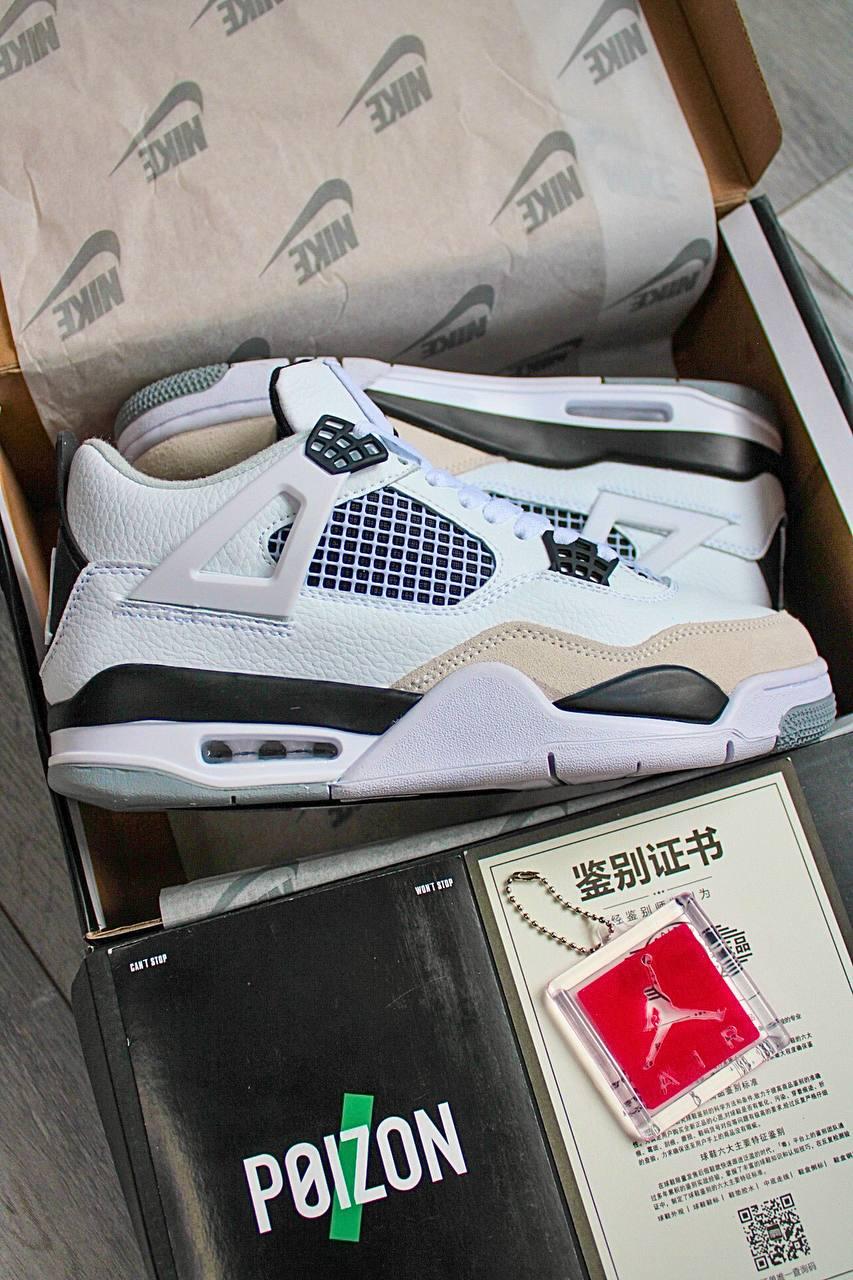 Nike Air Jordan 4 White Black Beige