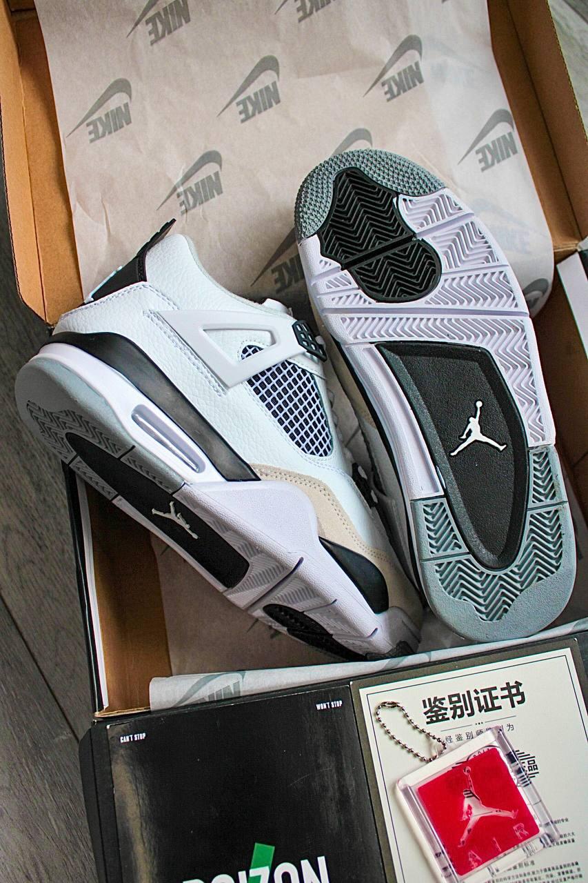 Nike Air Jordan 4 White Black Beige