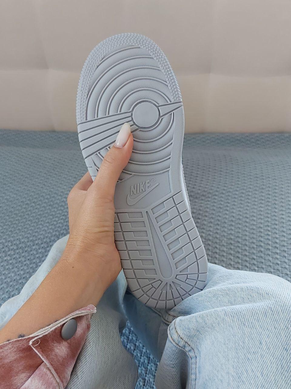 Nike Air Jordan 1 Grey Mettalic Silver Red Logo