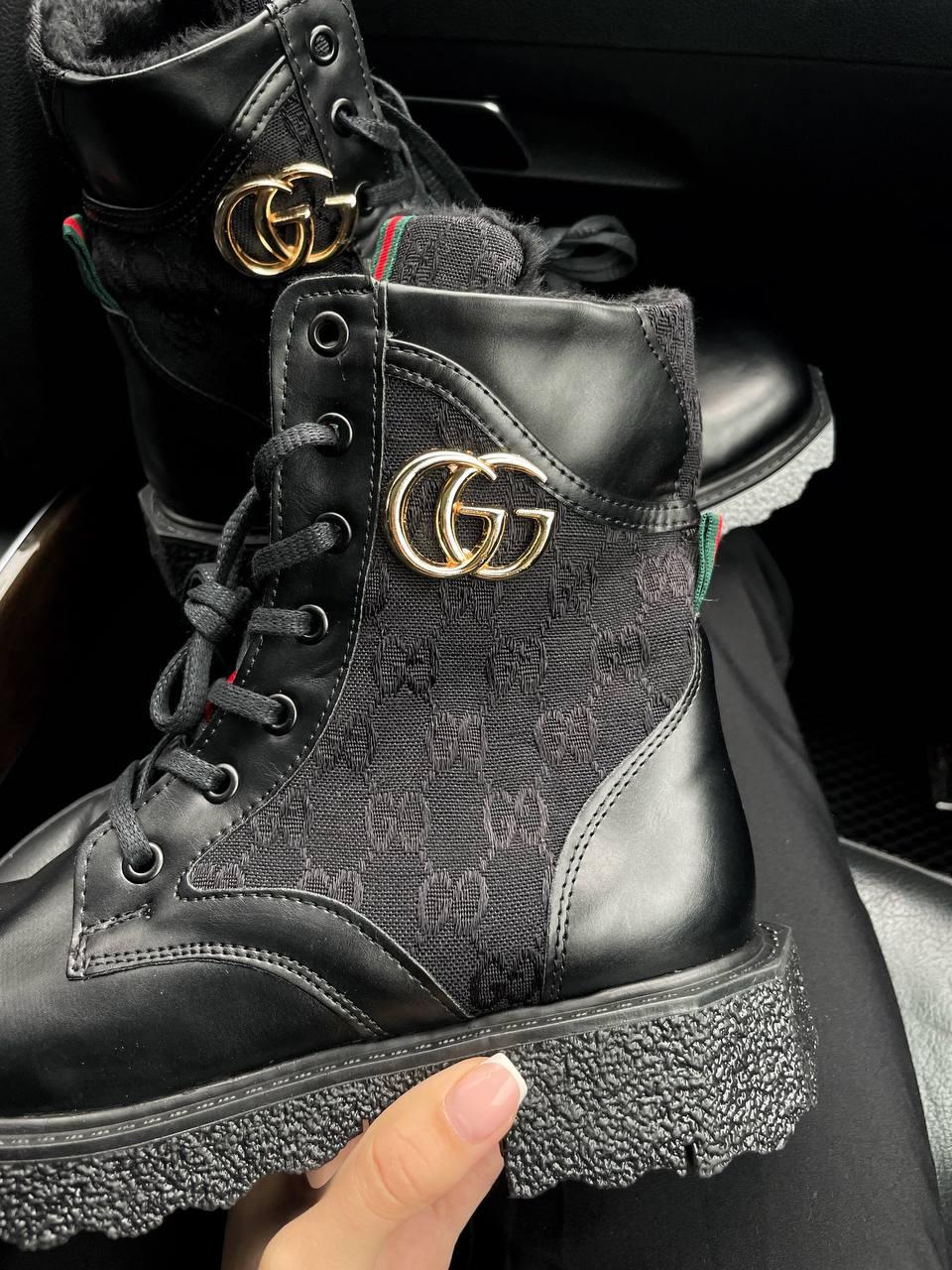 Gucci Boots Black Fur