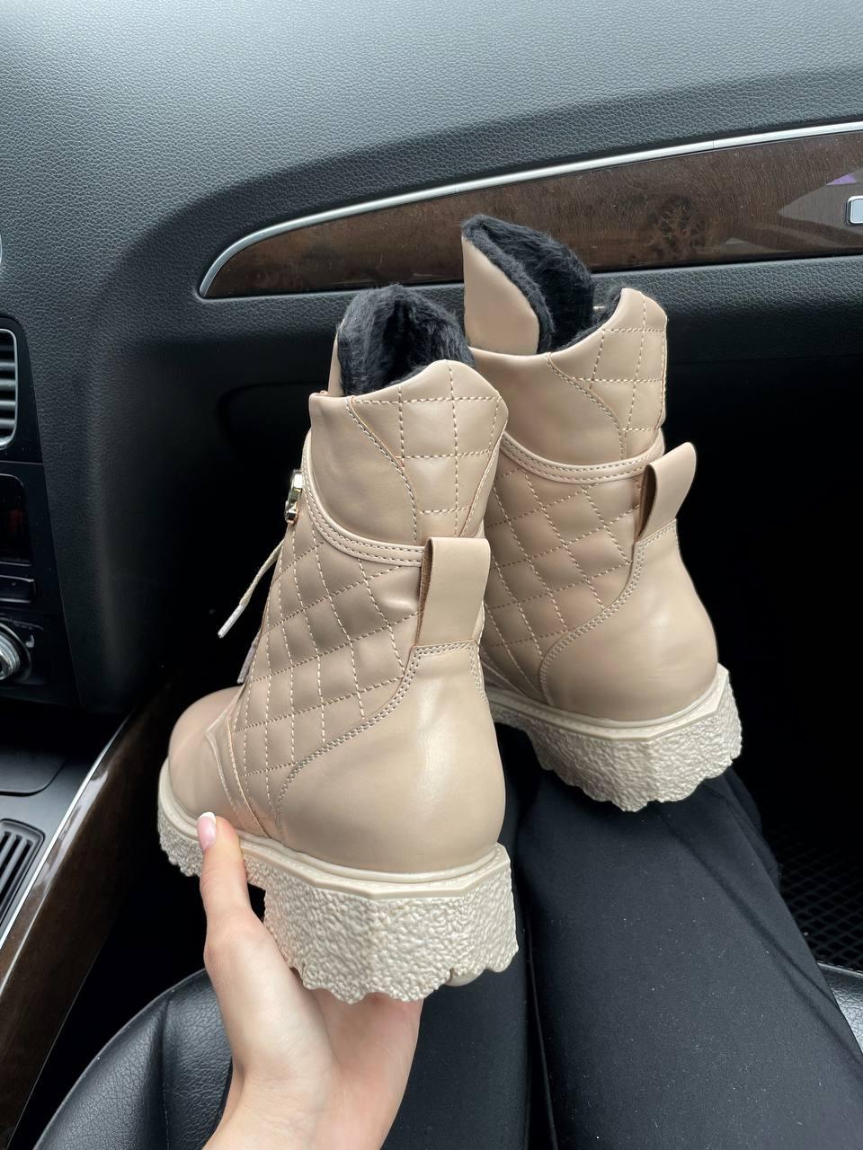 Chanel Boots Beige Fur