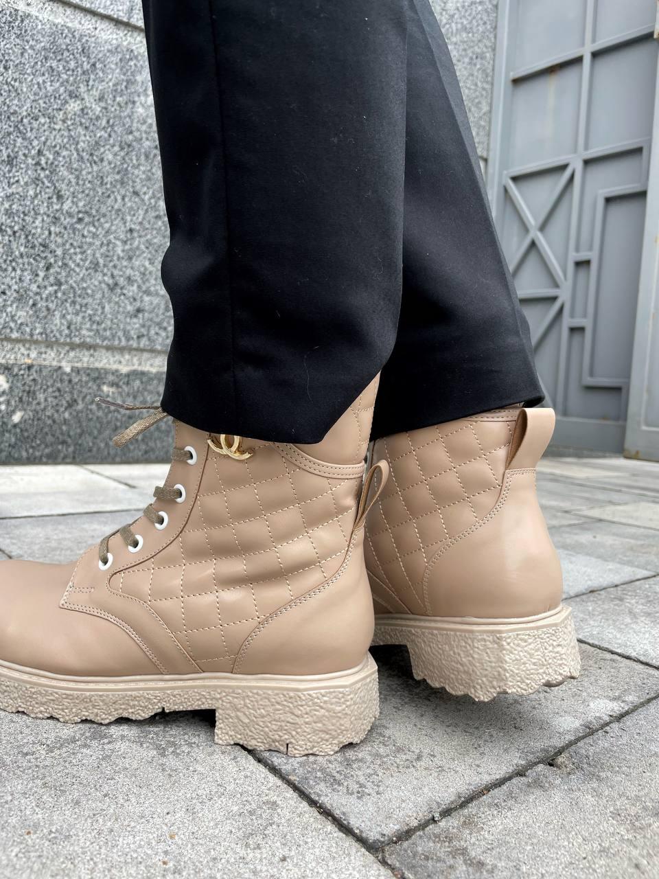 Chanel Boots Beige Fur