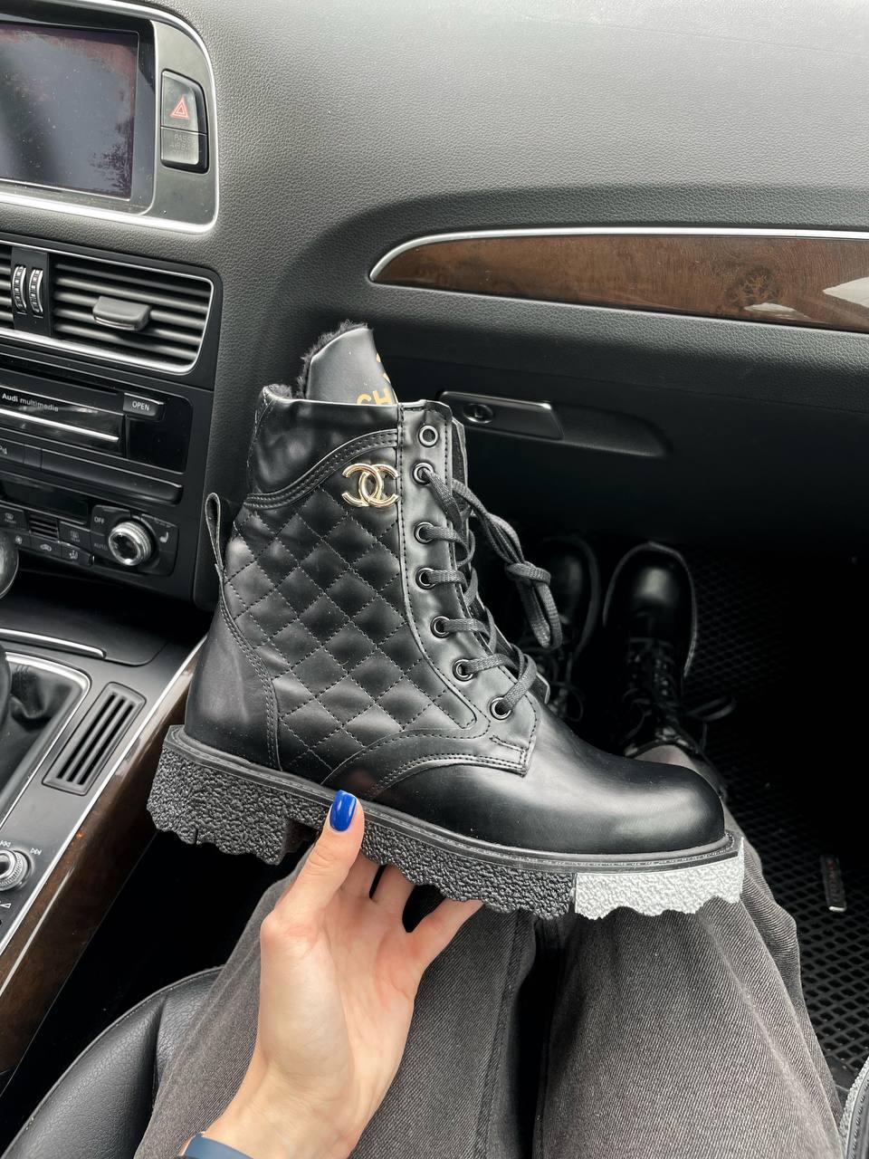 Chanel Boots Black Fur