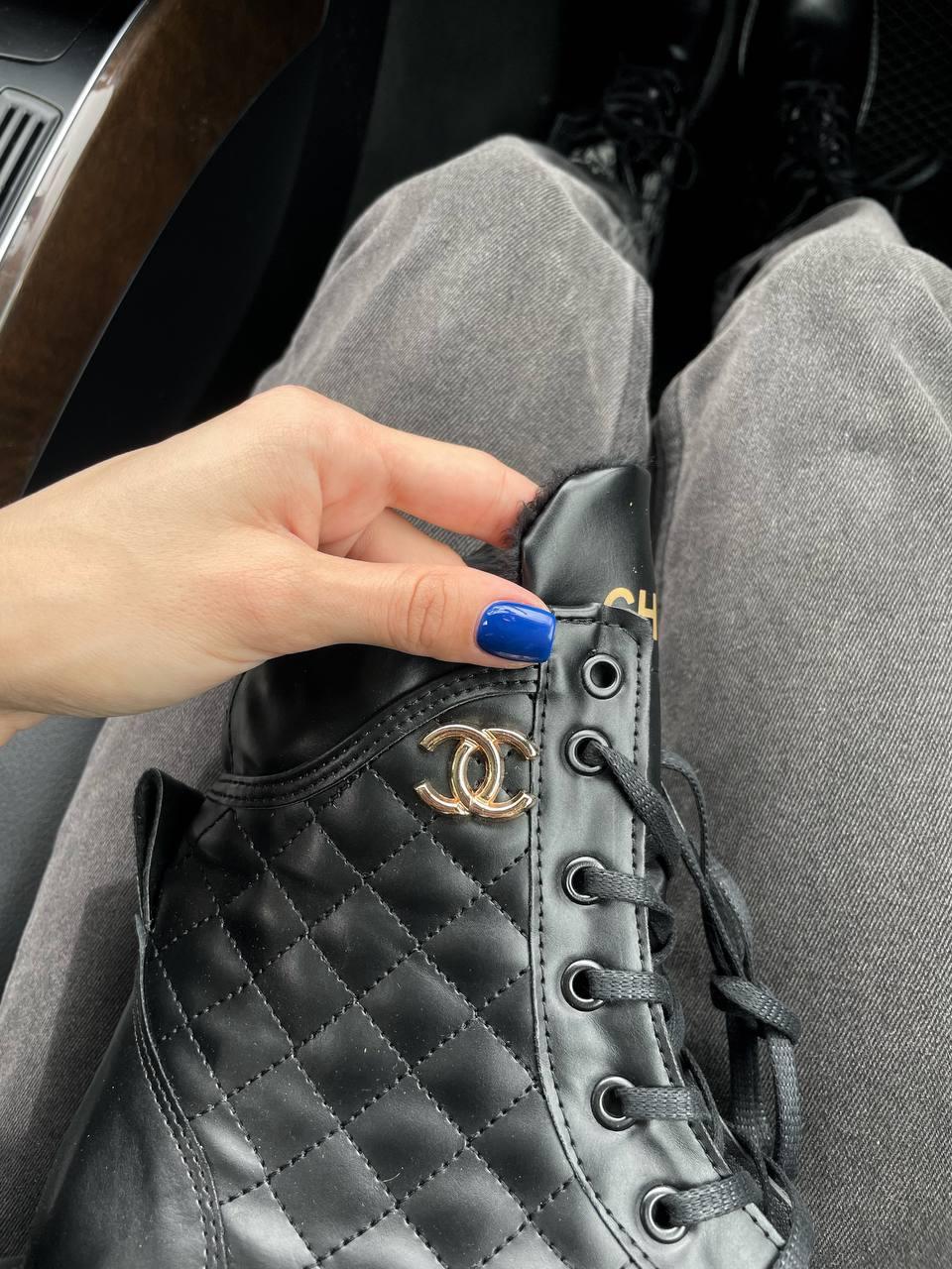 Chanel Boots Black Fur