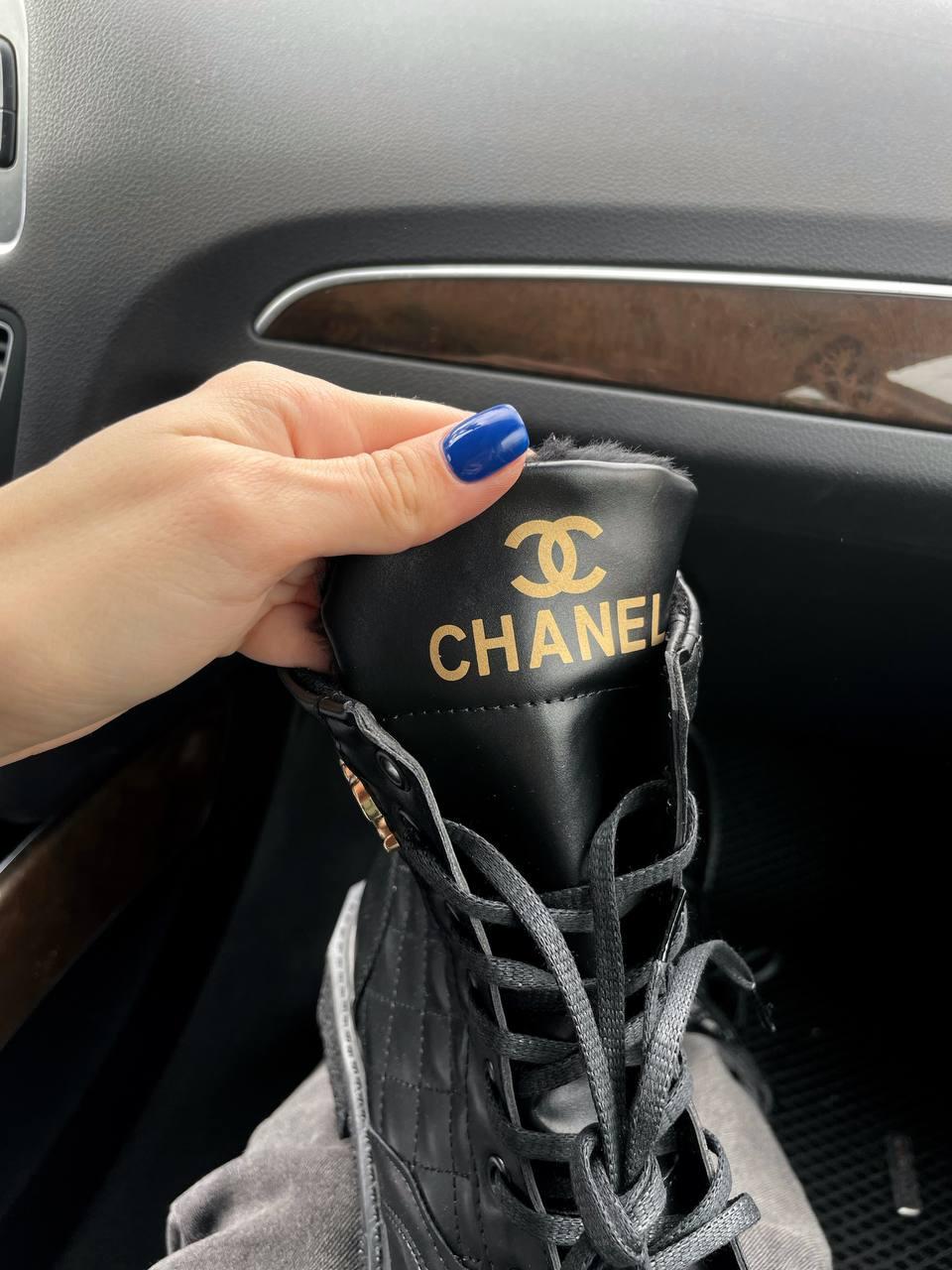 Chanel Boots Black Fur